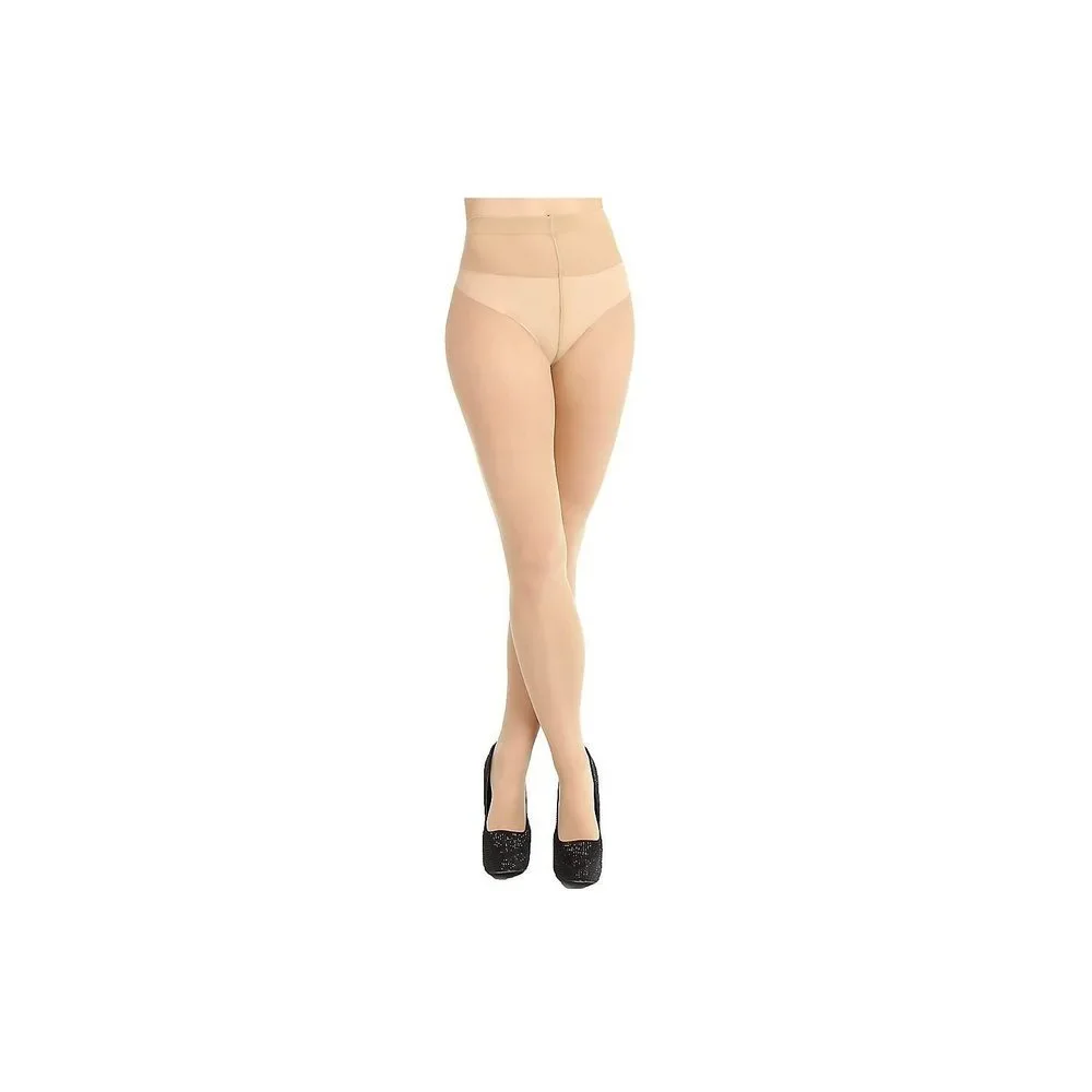 Wolford Individual 10 Tights Women Sheer Pantyhose Soft Waistband Beige S