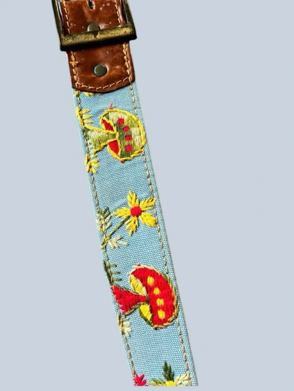 Vintage leather embroidered