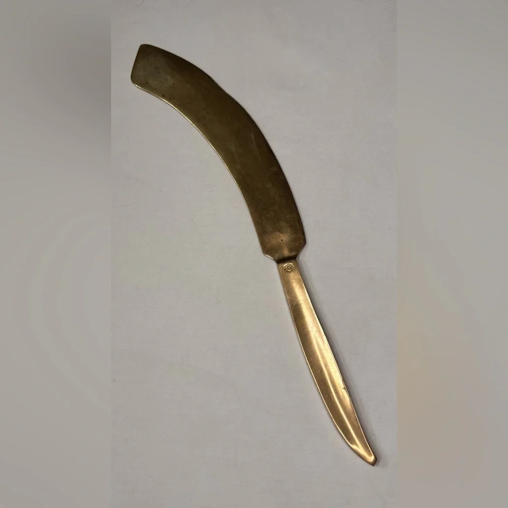 Vintage Gold Knife Serving Utensil mid-century modern design.