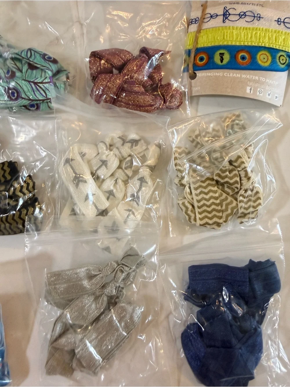 Kids Hair Accessory Set/Lot — Mint, Cream, Silver, Black, Blue, Yellow