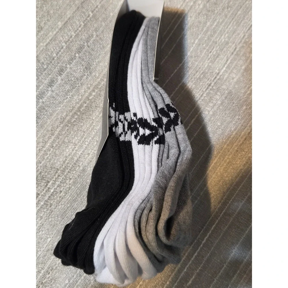 All in Motion Womens No Show Socks 6 Pack Grey White Black Size 4-10 Athletic