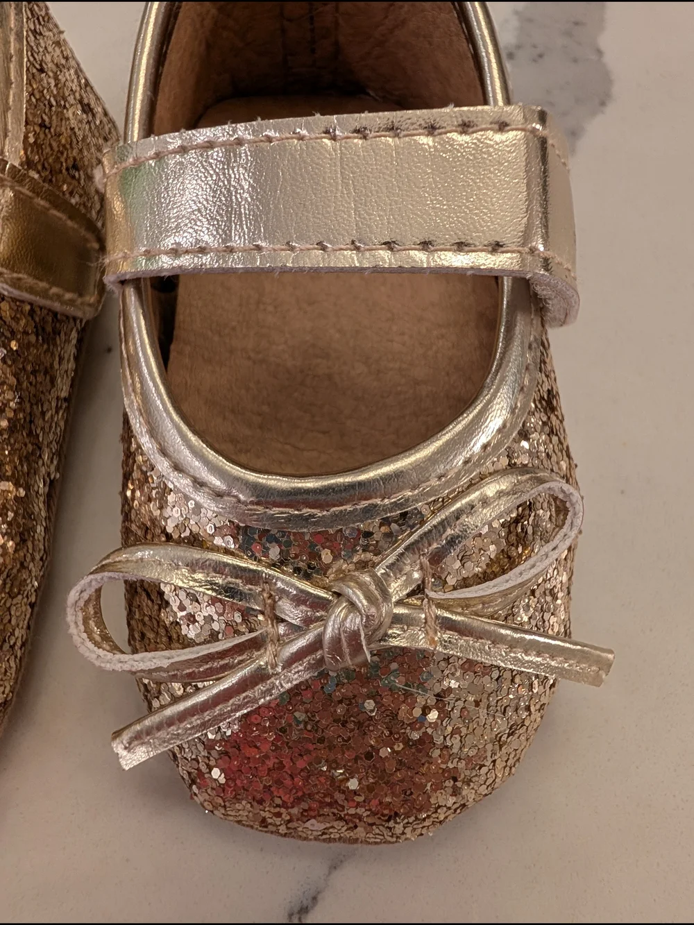 Baby/Toddler Glitter Mary Jane Shoes in Rose Gold 6-12 Months