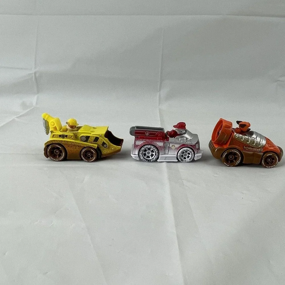 5x Paw Patrol Diecast Race Cars Vehicles Snow & Mud‎ Skye Marshal Zuma Rocky
