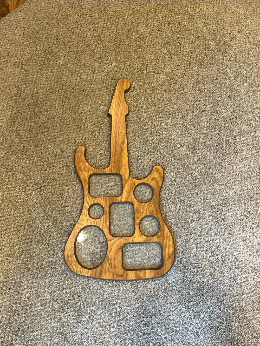 Guitar-Shaped Wood Grain 7 Photo Frame