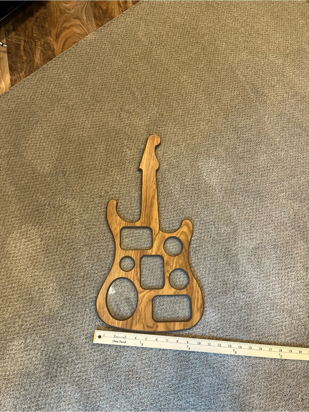 Guitar-Shaped Wood Grain 7 Photo Frame
