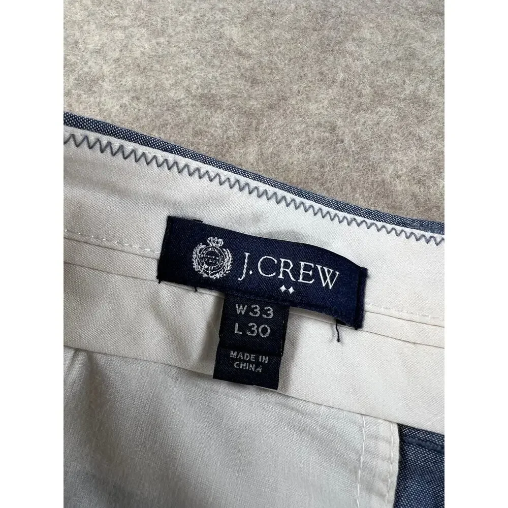 J. Crew Factory Men's Bedford Chambray Blue Dress Pants Size 34x30 (35x28.5)