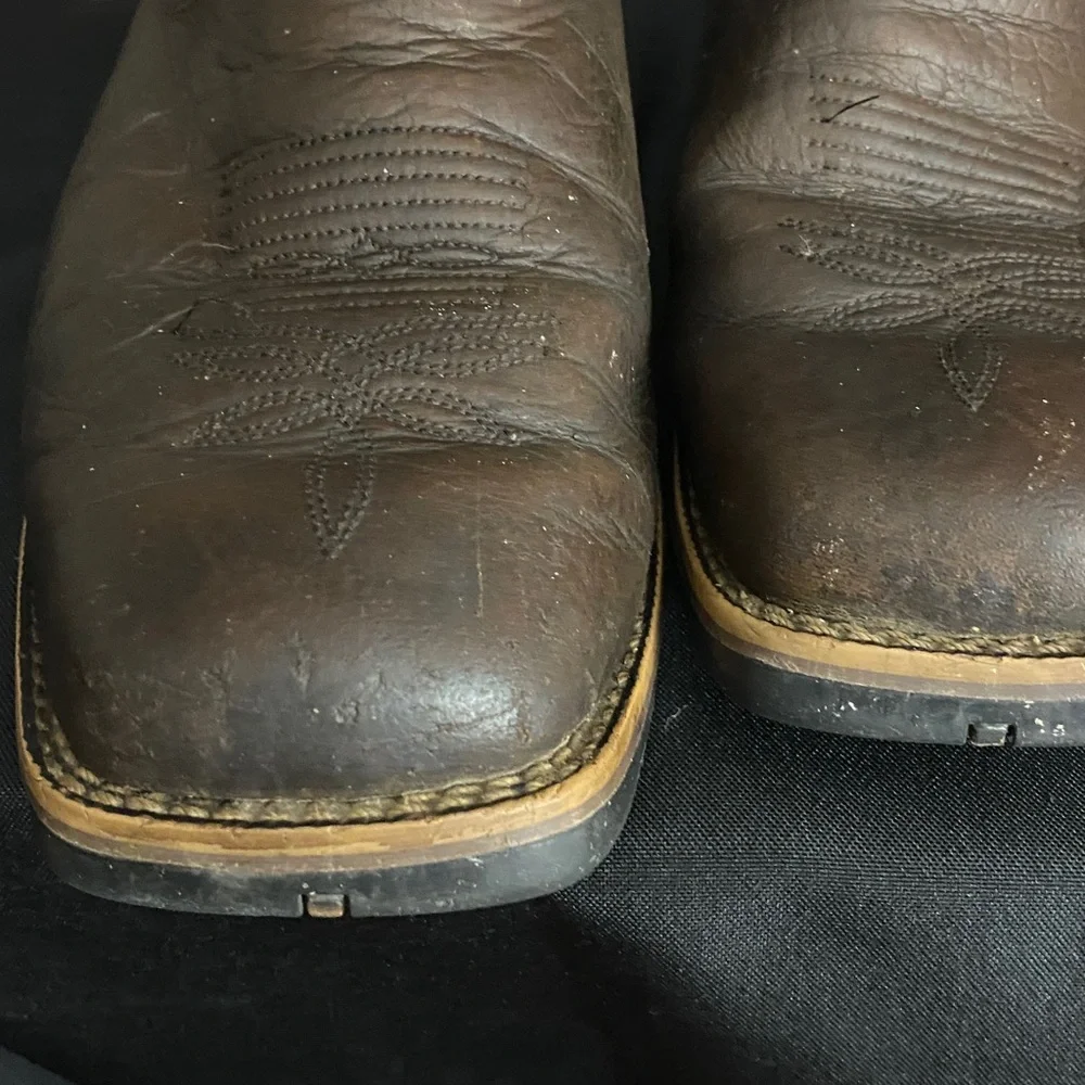 JUSTIN Brown Leather WATERPROOF Cowboy Boots SIZE 10EE GOOD USED‎ CONDITION