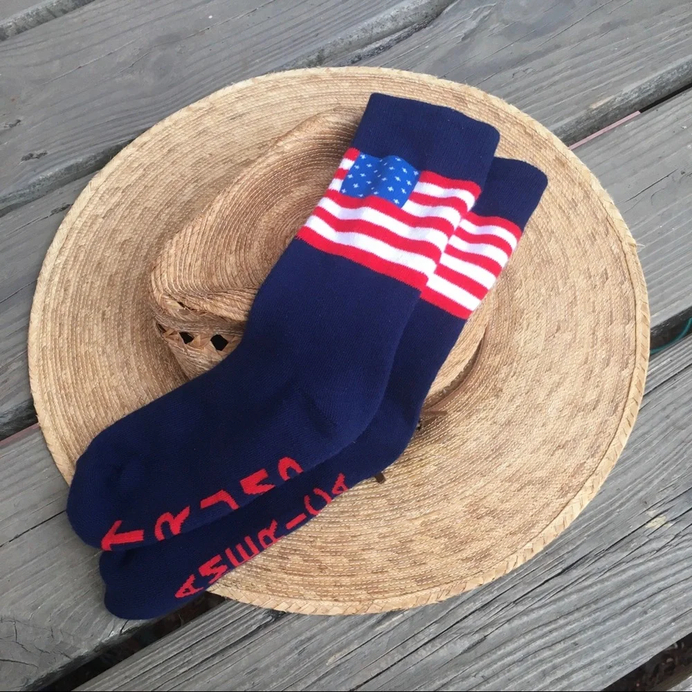 Trump America Red White Blue Socks Flag