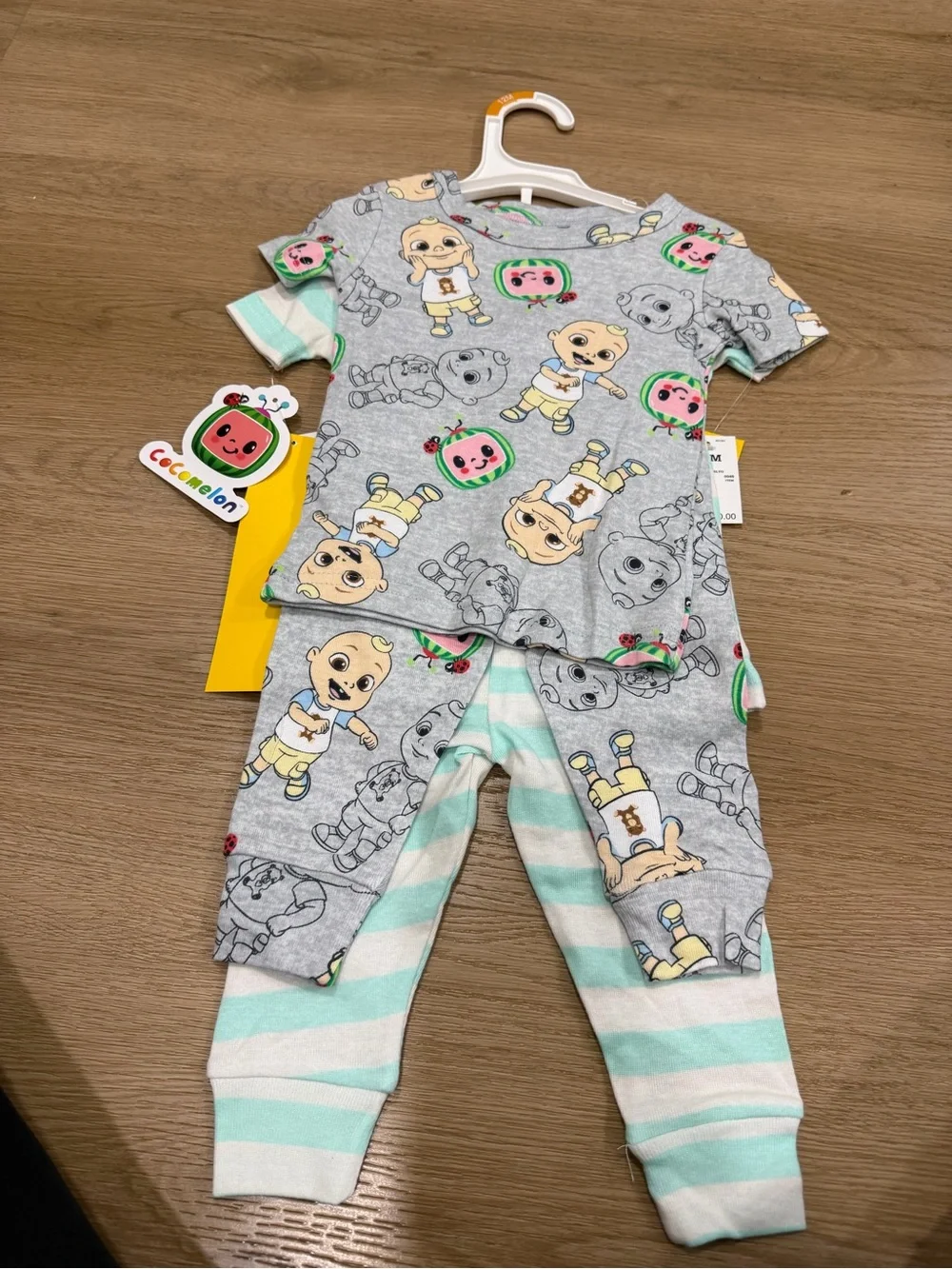 Cocomelon Gray & Mint Baby Pajama Set