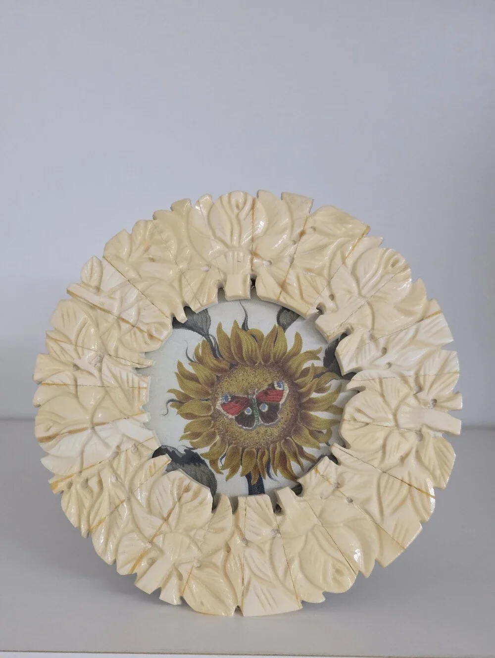 Anthropologie Floral Carved Bone Frame