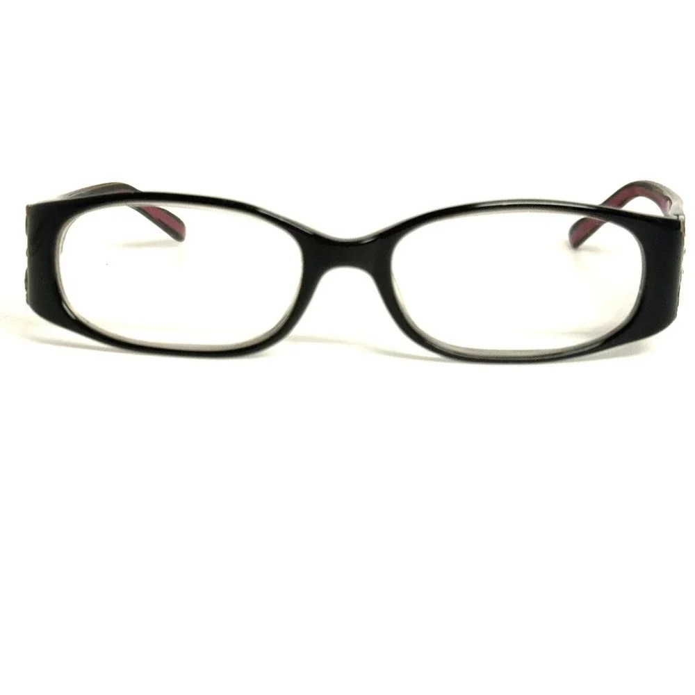 Takumi T9787 Black Purple Oval Eyeglass Frames Rhinestone Temple 49-16-135