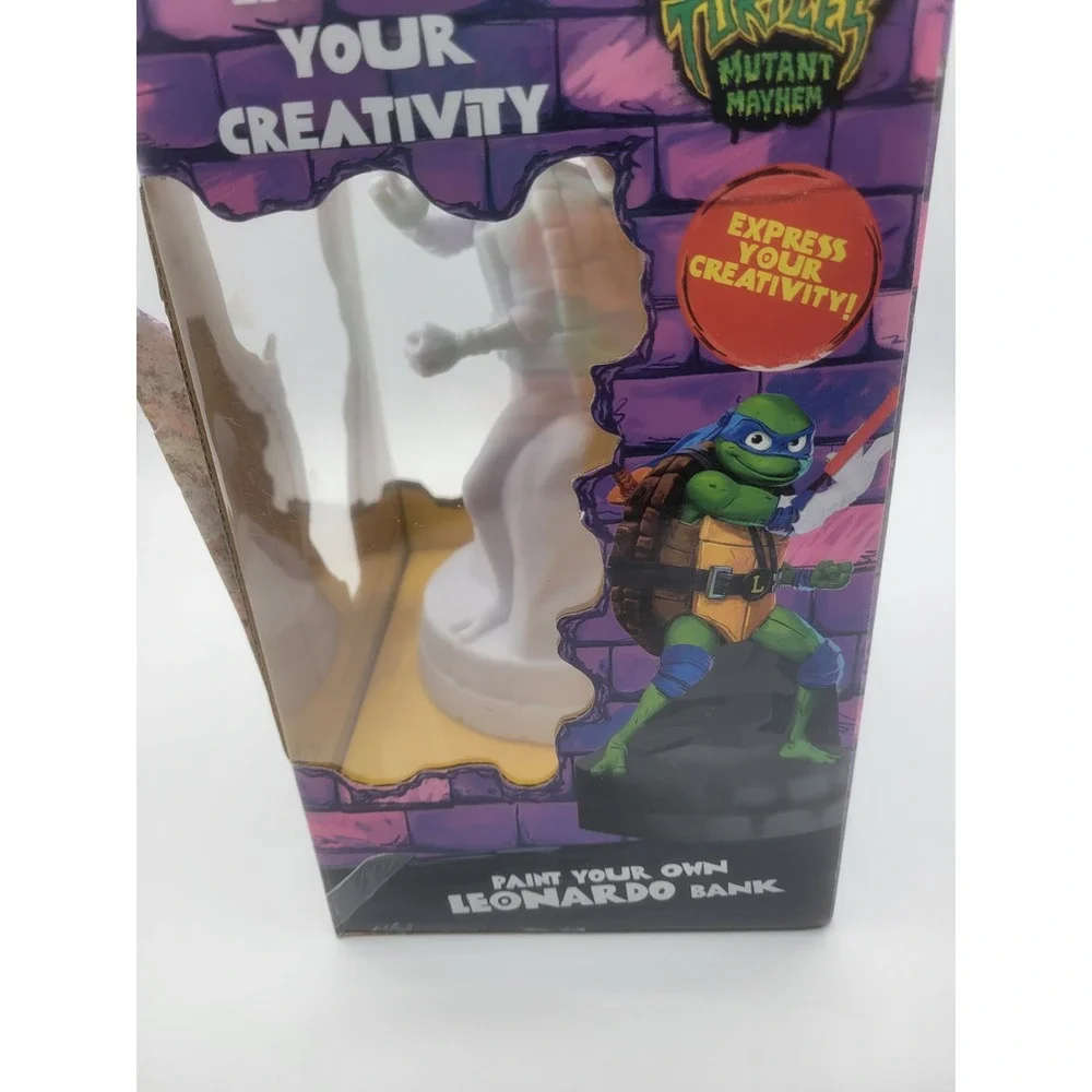 TMNT Mutant Mayhem Paint Your Own Leonardo Bank Kit Nickelodeon 22361 New