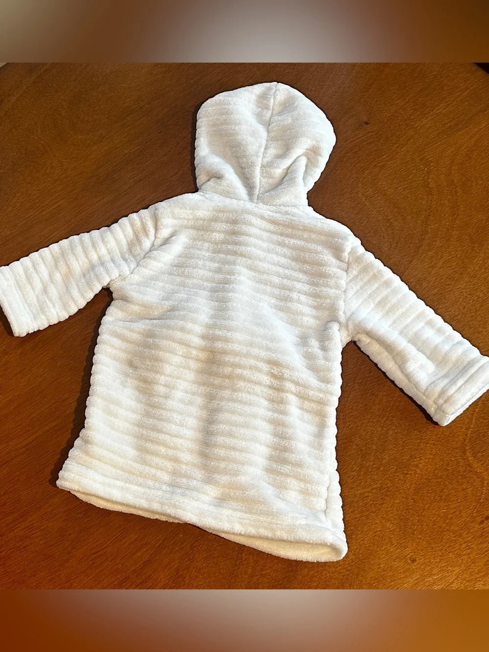 Disney White Plush Hooded Kids Robe with Winnie The Pooh Bear Patch