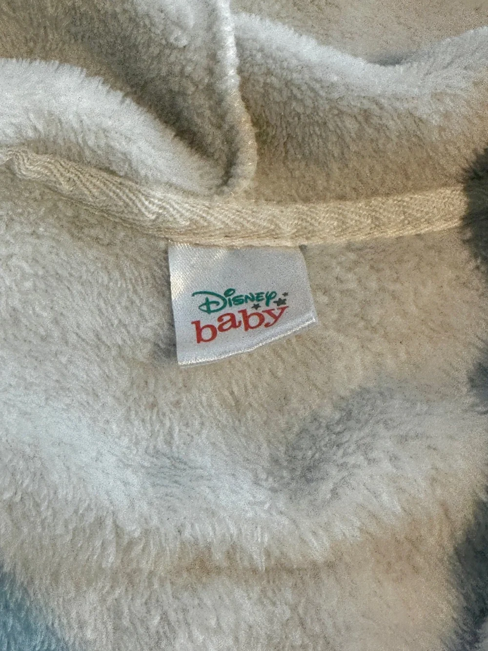 Disney White Plush Hooded Kids Robe with Winnie The Pooh Bear Patch