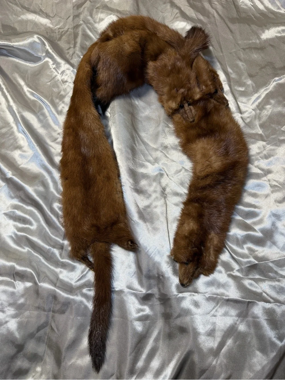 Vintage 1940s-1950w Multi Pelt Genuine Mink Fur Stole/scarf Wrap