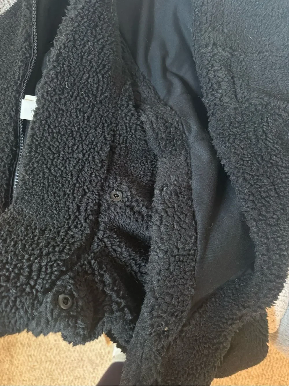ALO Foxy Sherpa Zip-Up Jacket - Black Small