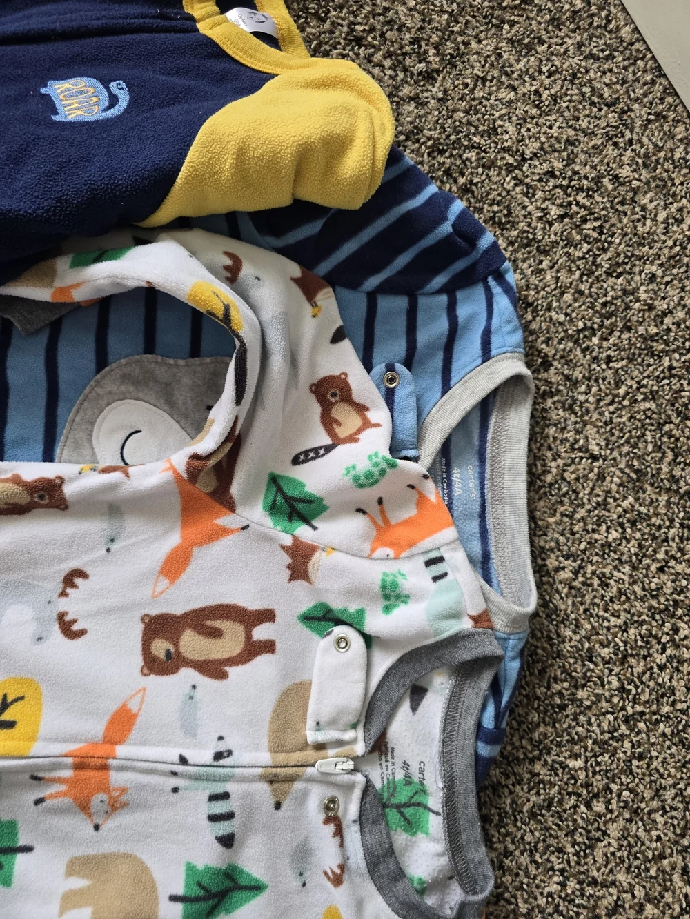 Lot Of 7 Boys 4t Footed Fleece Pajama
