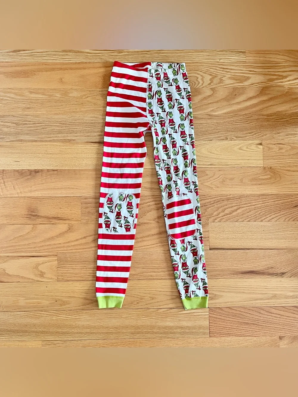 Hanna Andersson Christmas Grinch pajamas 150 12 stripe long John 2 piece cotton