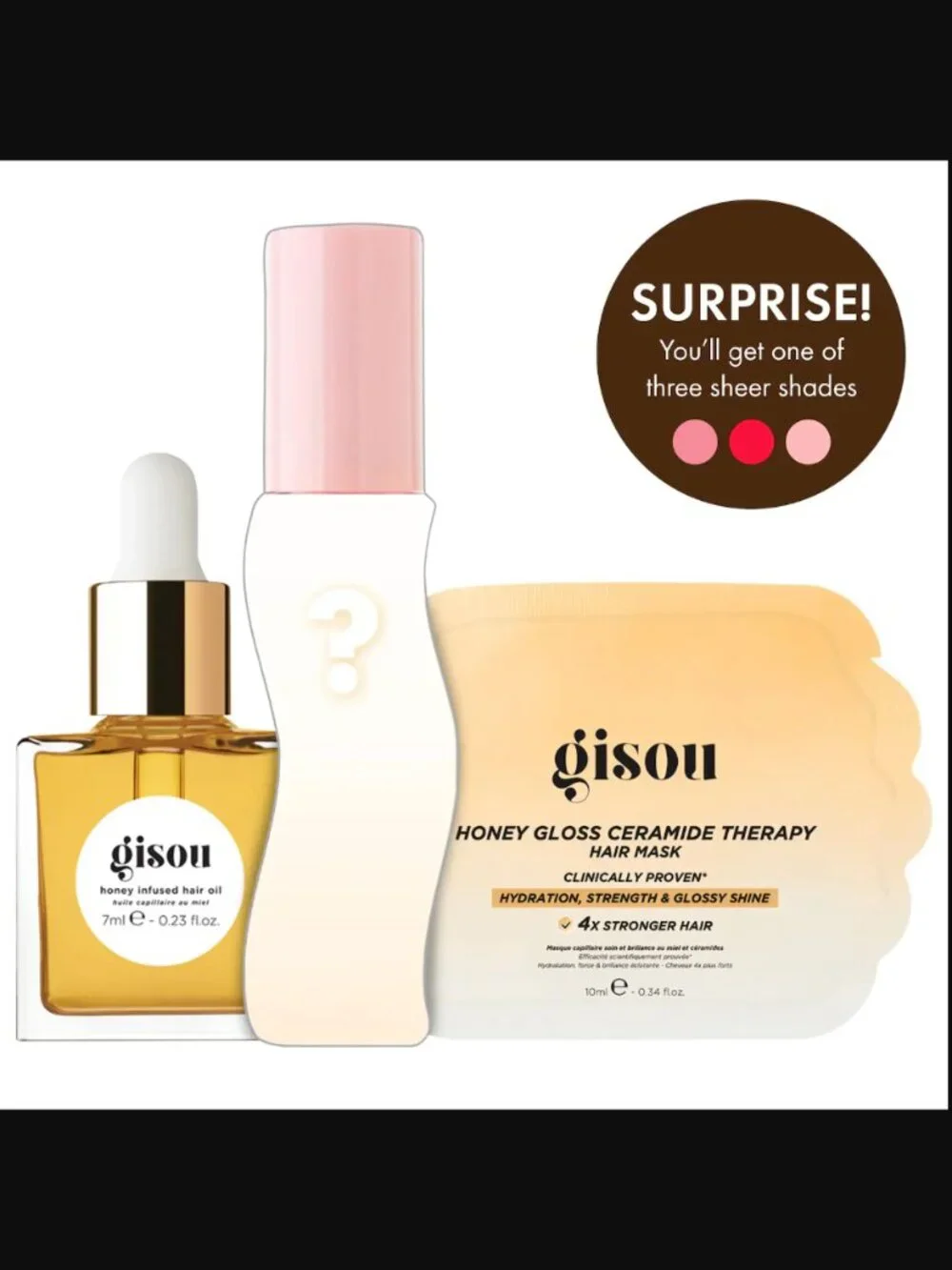 🙌 2/$55 NIB Gisou x Sephora Beauty Insider The Honey Hive Hair Lip Blind Box