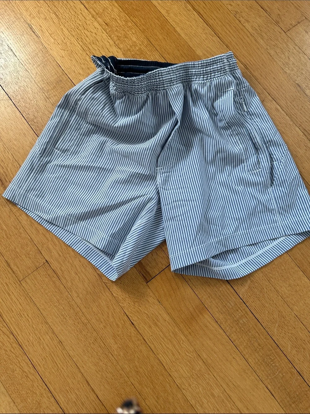 Birddogs Navy and White Seersucker Men’s Swim Trunks