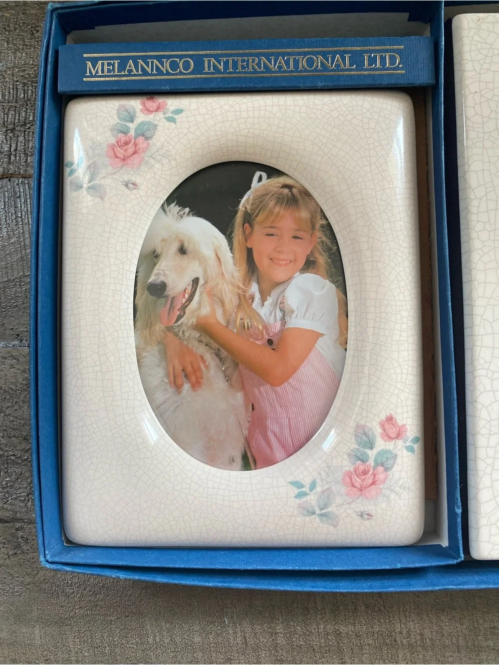Vintage Melannco Floral Crackle Glaze Picture Frame & Photo Album Cottage Granny