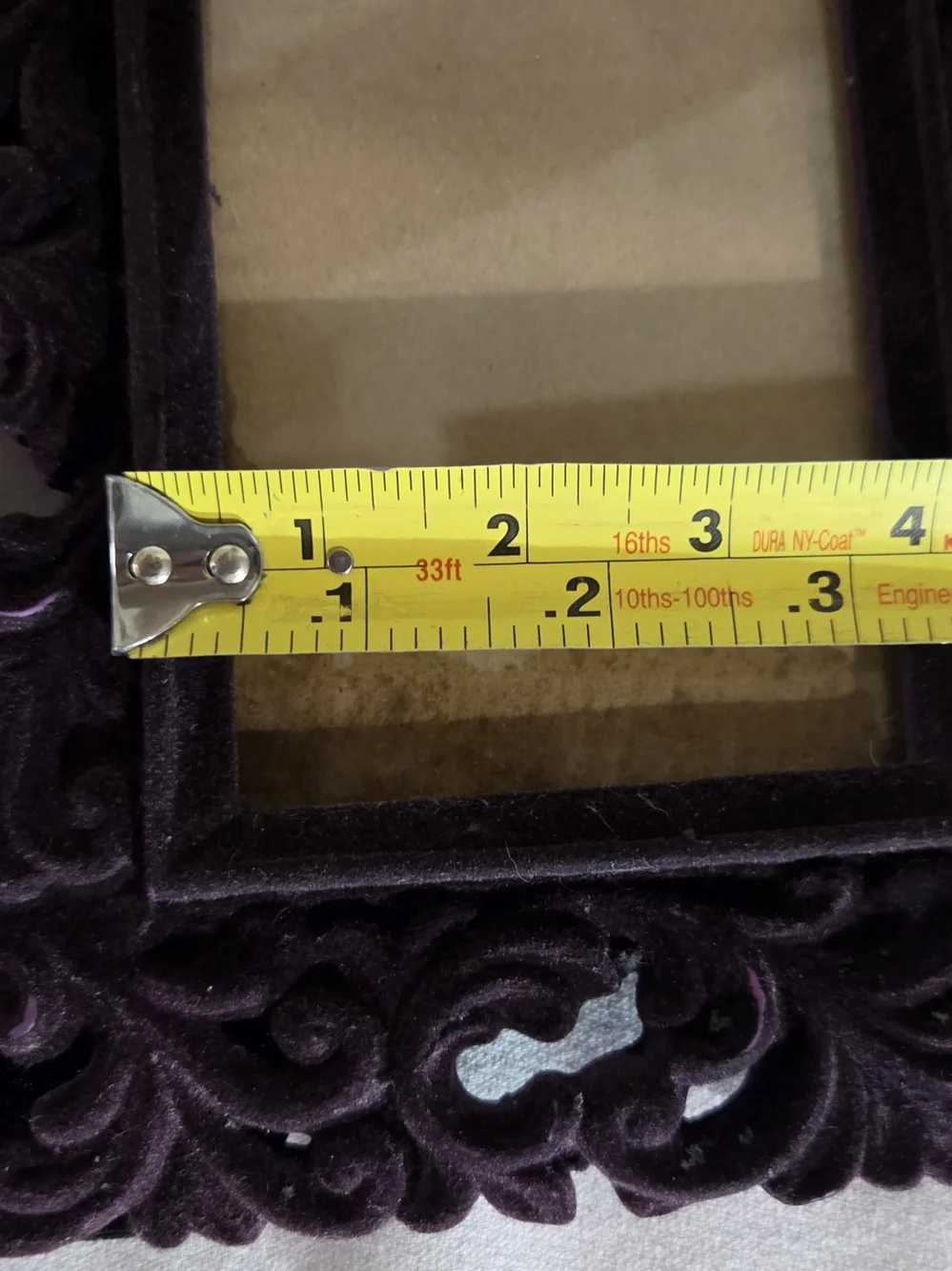 Vintage Velvet Baroque Ornate Picture Frame - Purple 4x6