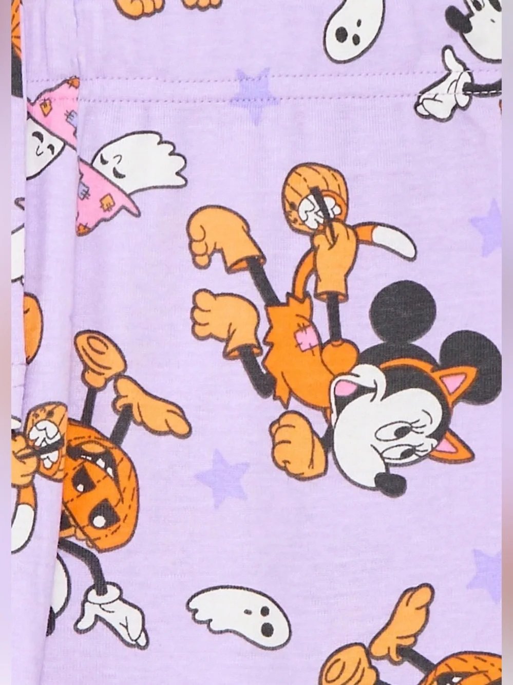 Girls' Lavender Halloween Mickey Print Pajama Set