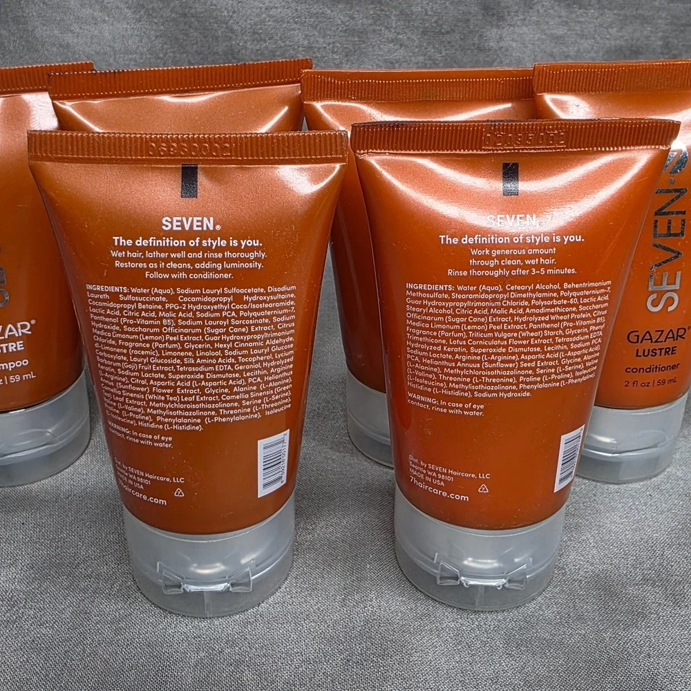 Seven Gazar Lustre Shampoo (X3) & Conditioner (X3) SET 2 fl oz ea Travel Size