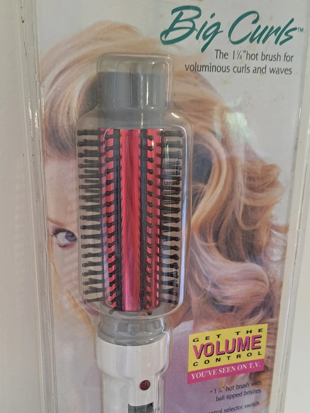 Vtg. 1994 Original Packaging Conair Big Curls Hot Brush Voluminous Curls & Waves