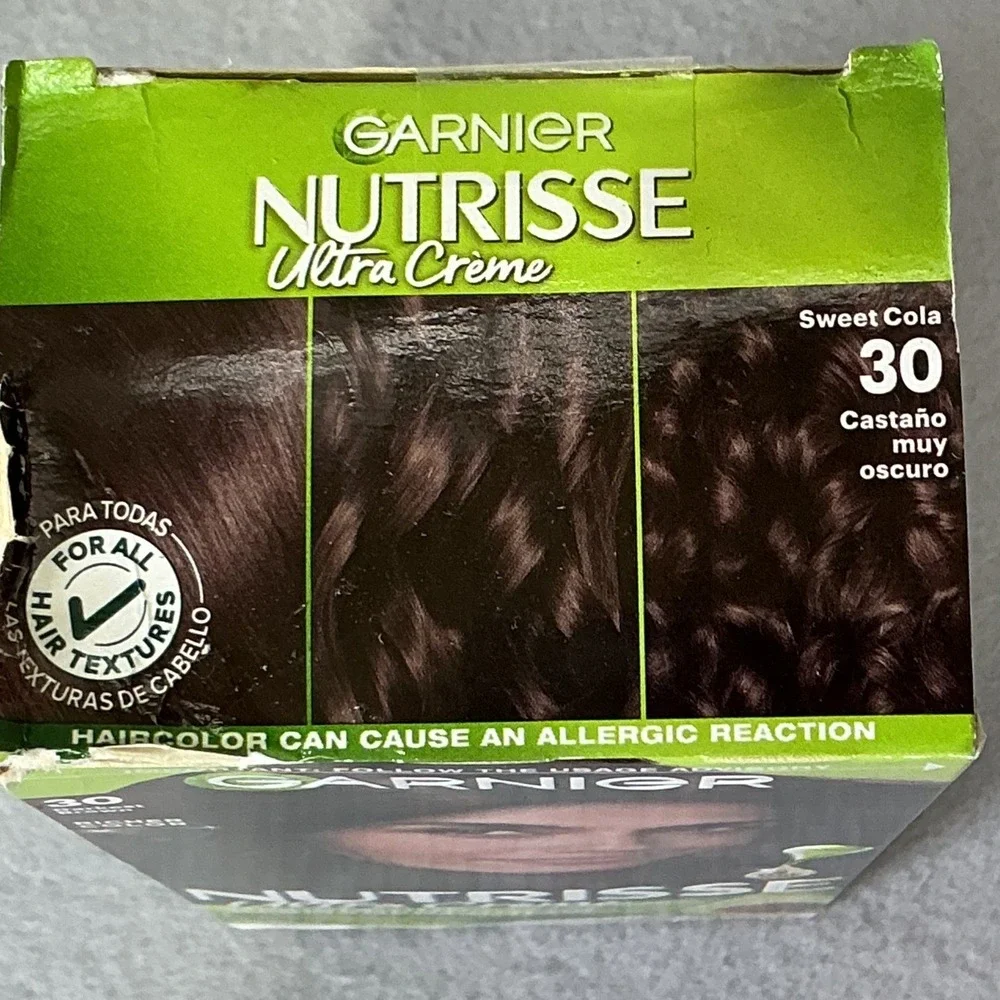 Garnier Nutrisse Ultra Creme 30 Darkest Brown Permanent Hair Color Gray Coverage