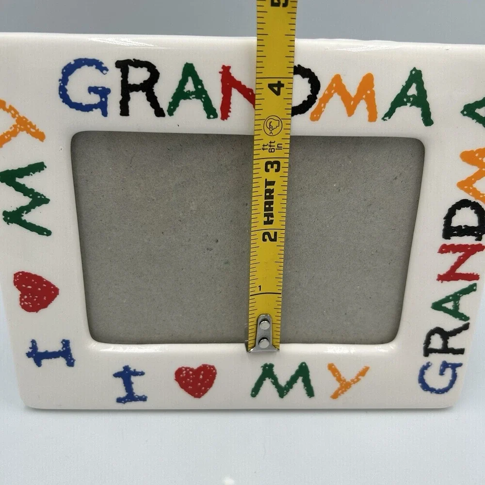 Vintage 1988I Love My Grandma Ceramic Picture Frame 3.5 X 5 Made in Taiwan‎