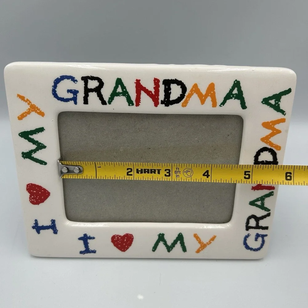Vintage 1988I Love My Grandma Ceramic Picture Frame 3.5 X 5 Made in Taiwan‎