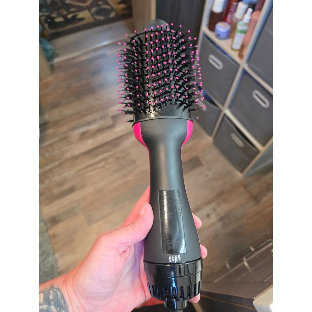 UMEELY Volumizer Hot Air Brush SY-8008 Black Pink Ceramic Hair Dryer Styler