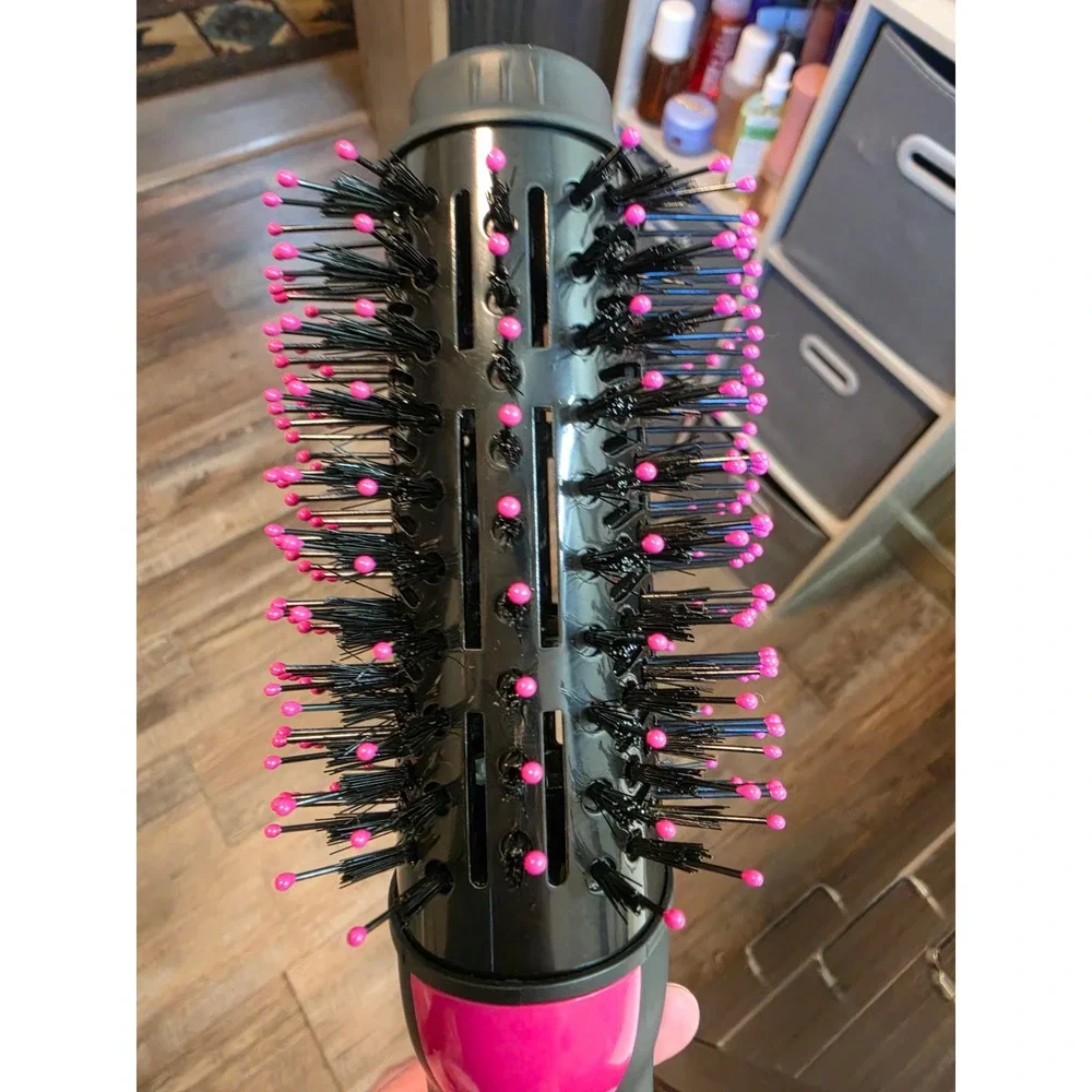 UMEELY Volumizer Hot Air Brush SY-8008 Black Pink Ceramic Hair Dryer Styler