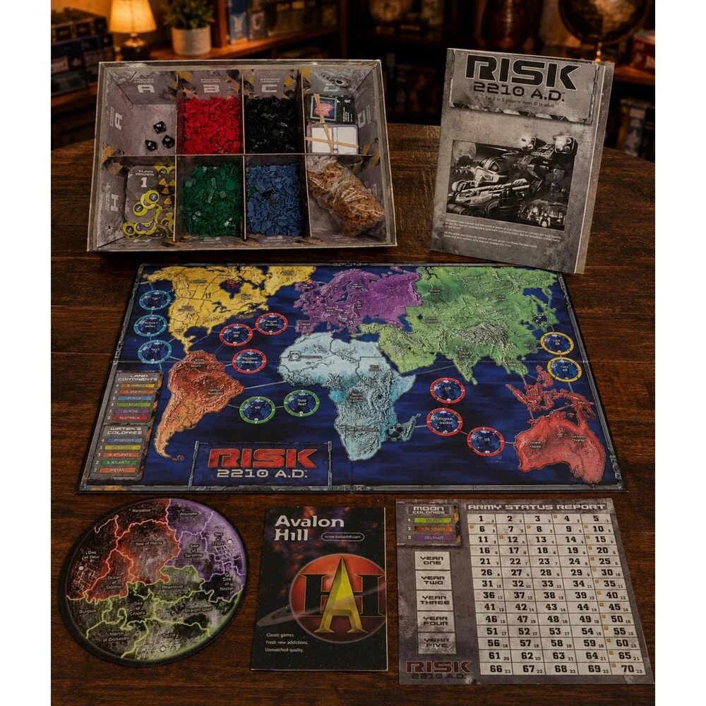 Vintage 2001 Risk 2210 A.D. Avalon Hill Futuristic Strategy Board Game Hasbro