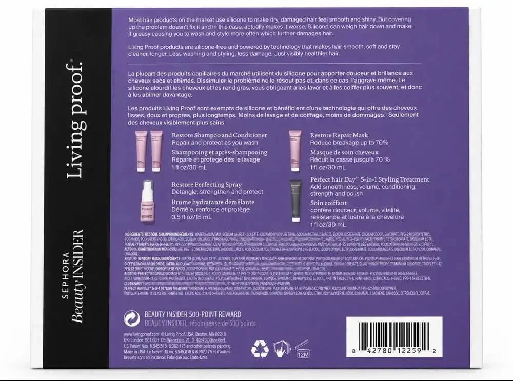 Living Proof Restore Hair Care 5 Pc Sephora Beauty Insider Gift Set New Unused