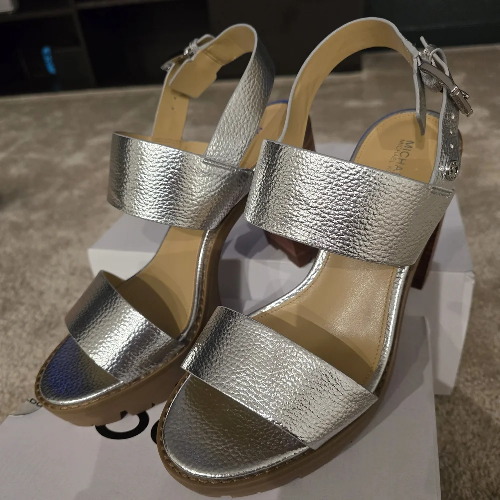 Michael Kors silver textured