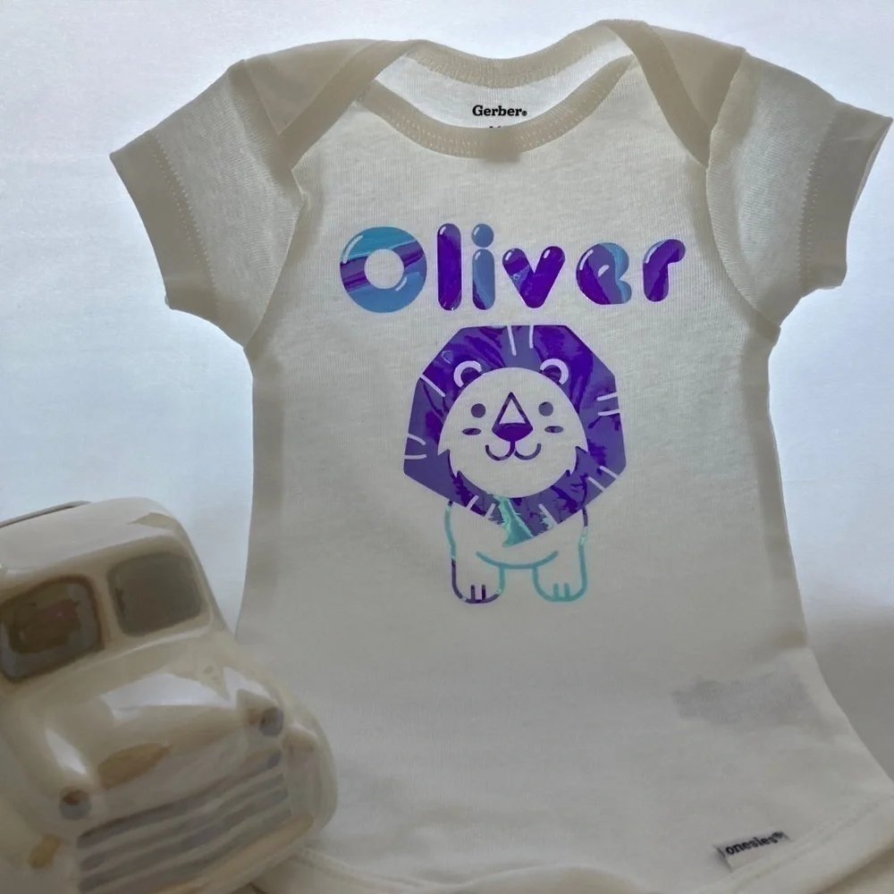 SALE Customized One-piece bodysuit with Holographic Lion