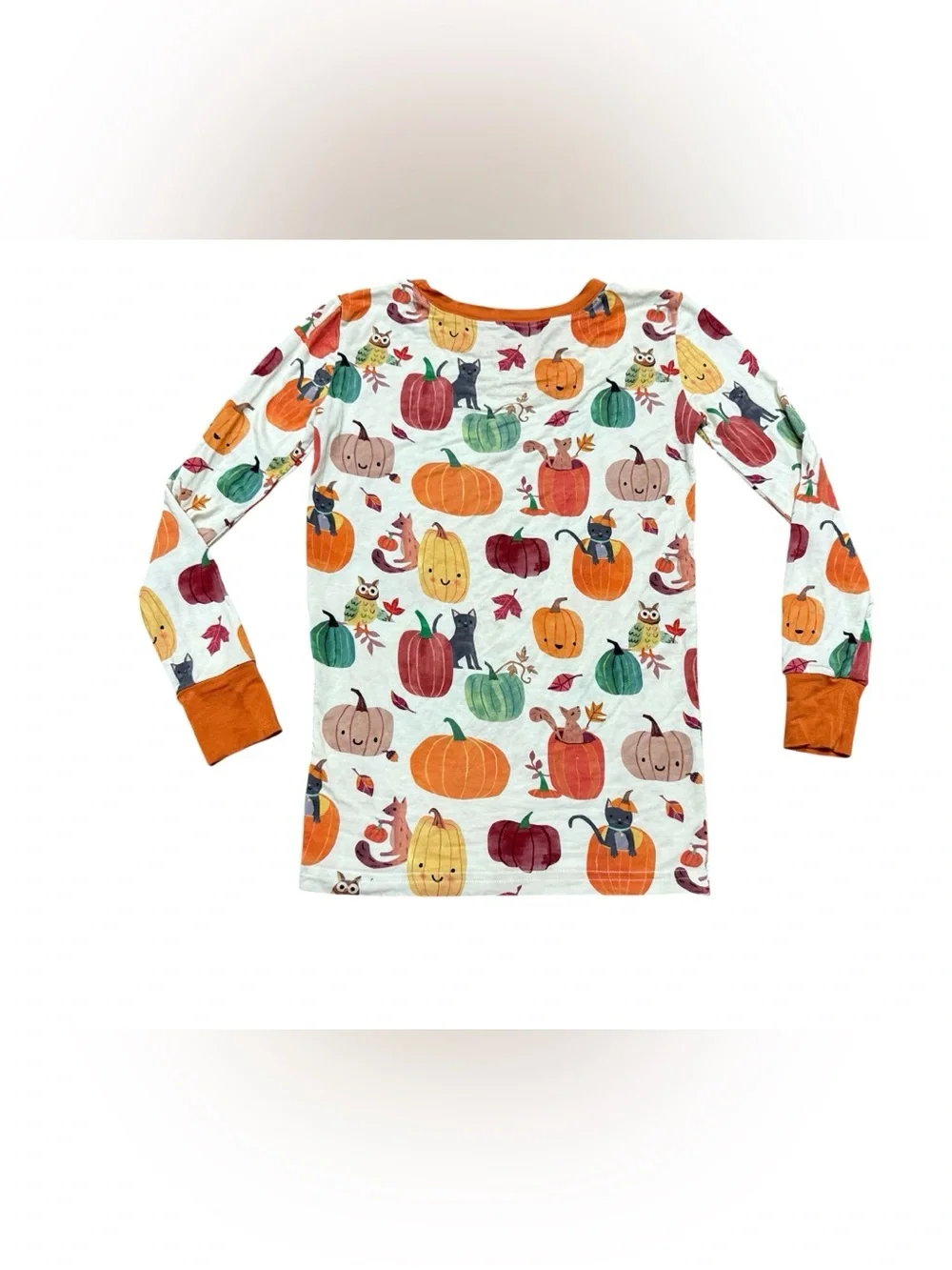 Little Sleepies Pumpkin Pals Bamboo Pajama Top Boys Girls Size 9/10 Long Sleeve