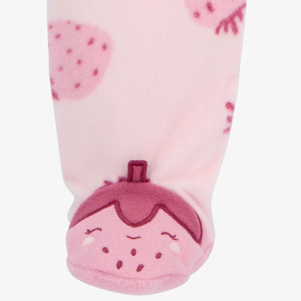 NWT Carter’s Strawberry Fleece Footie Sleep & Play Pajamas