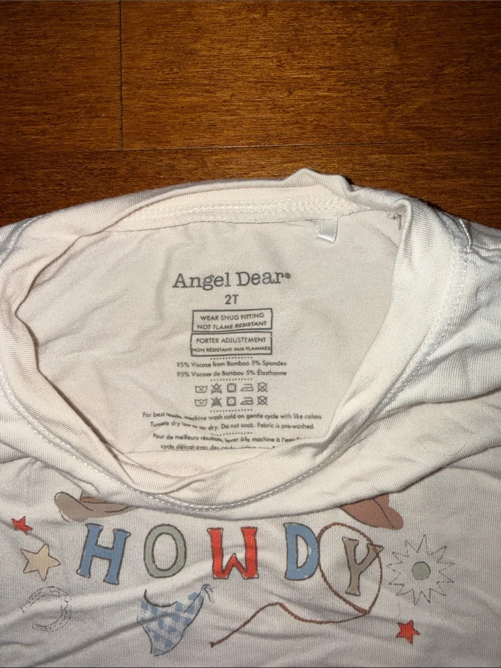 Angel Dear Cream Pajama Set with Mint Cuffs and Desert Animal Print