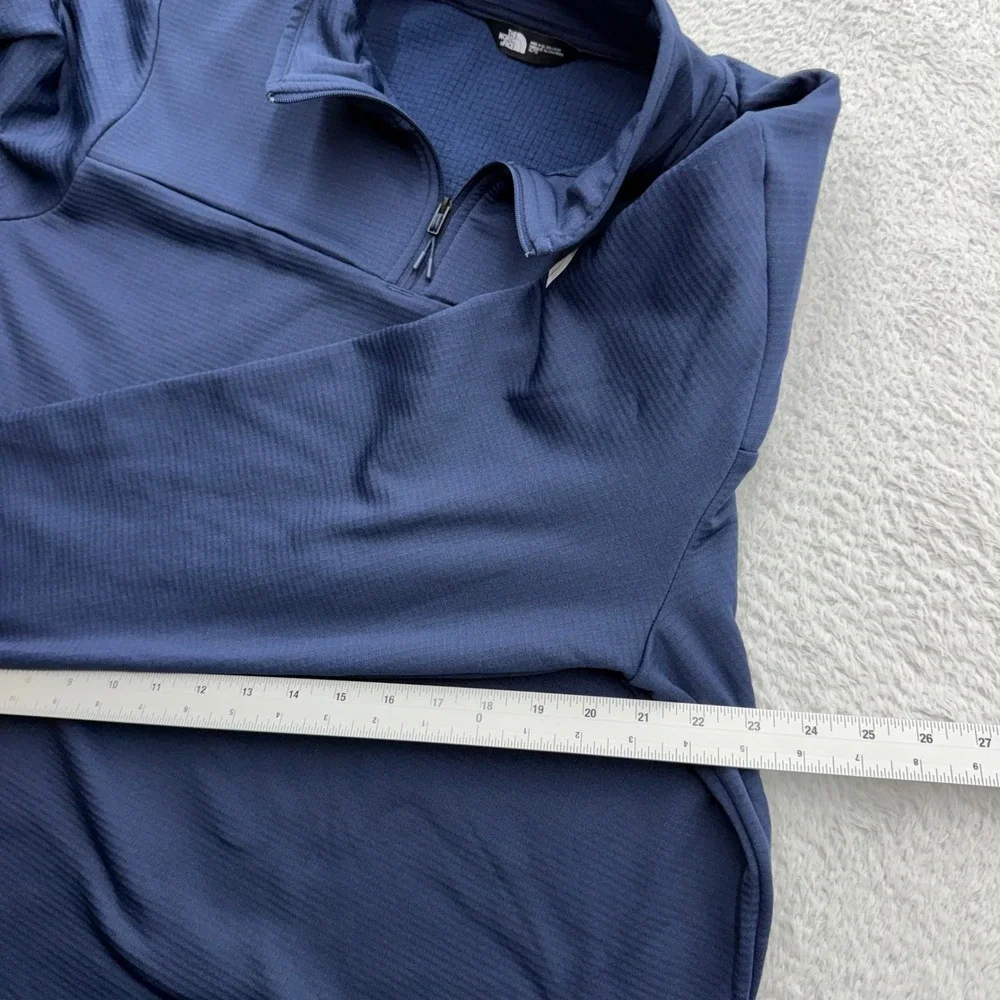 The‎ North Face Mens XL Navy Blue Quarter Zip Grid Fleece Logitech Pullover
