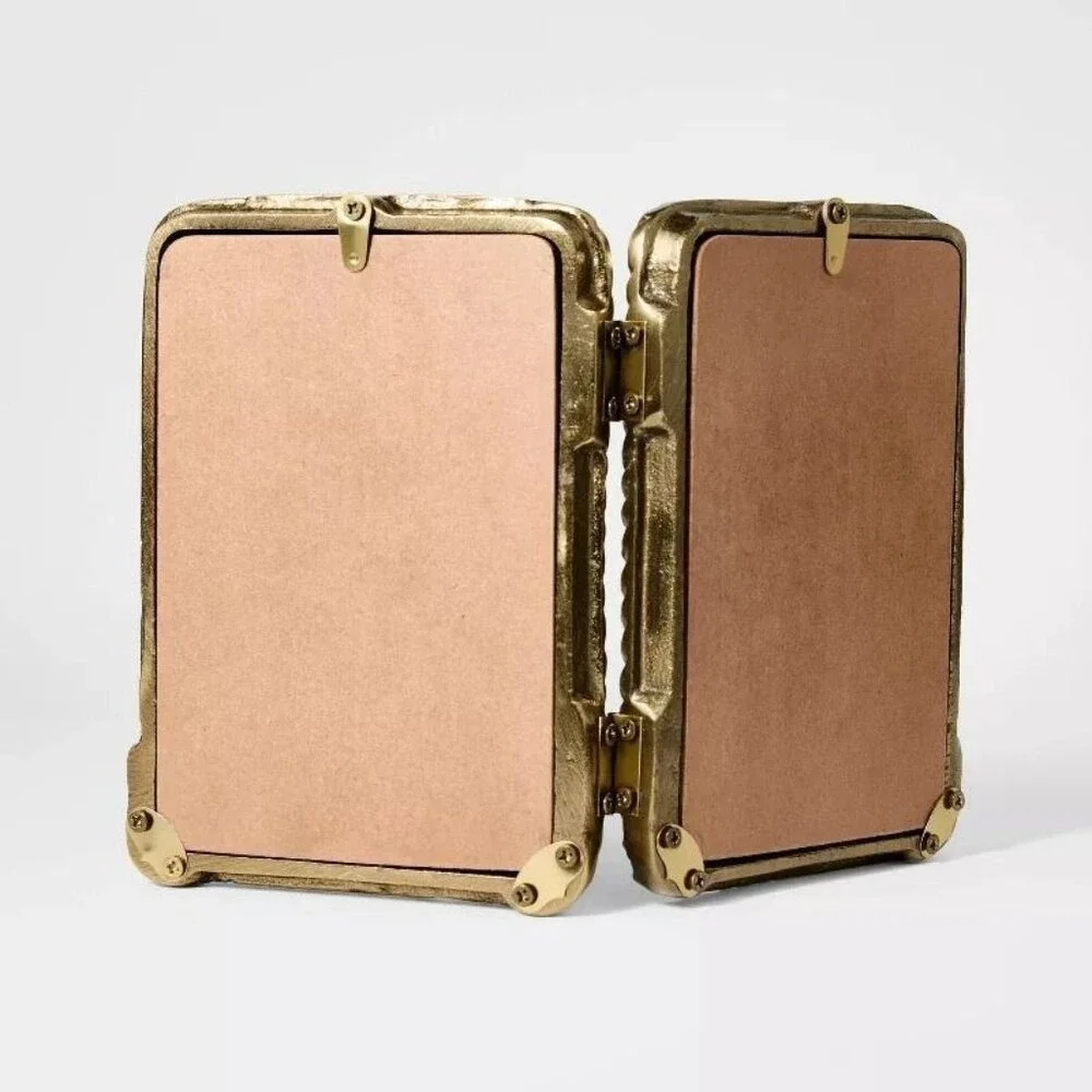 4x6 Metal Rope Folding Picture Frame Brass - Threshold Studio McGee, Target