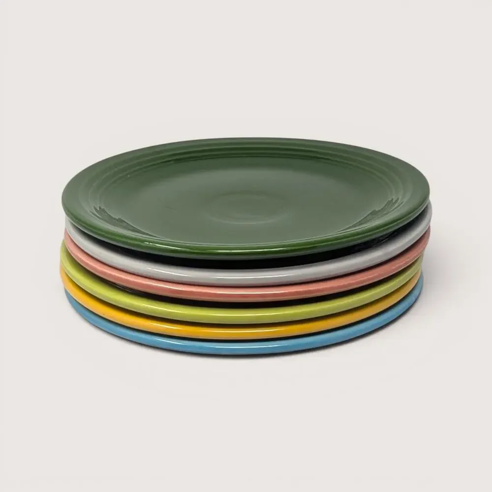 Vintage Fiesta 7.25 Inch Salad Plates Colorful Set