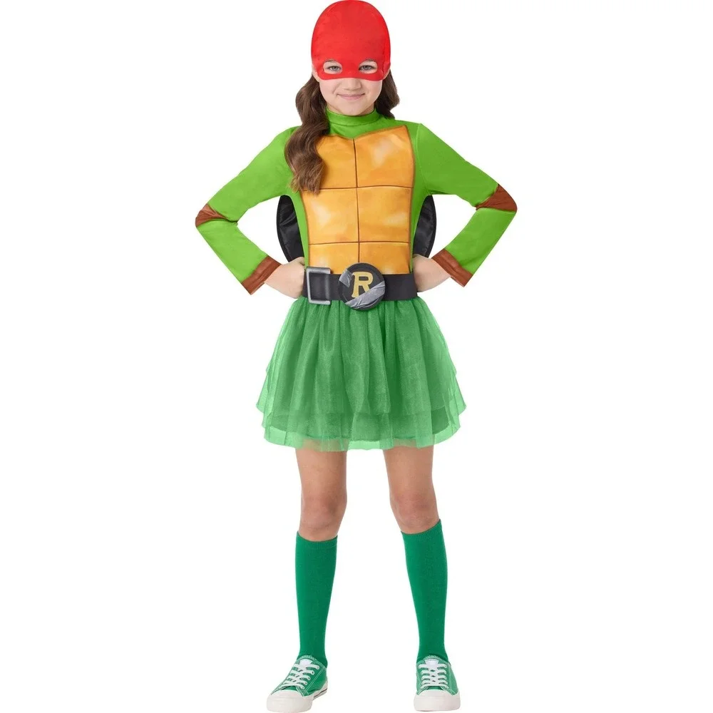 TMNT Teenage Mutant Ninja Turtles Girls Costume Dress Size M 7/8 4-in-1 NWT