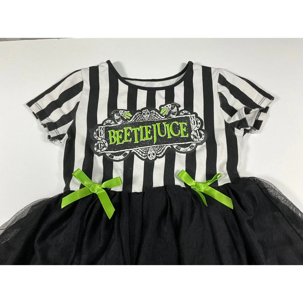Warner Bros. Licensed Beetlejuice Girls Tutu Dress Size Medium (8) Halloween