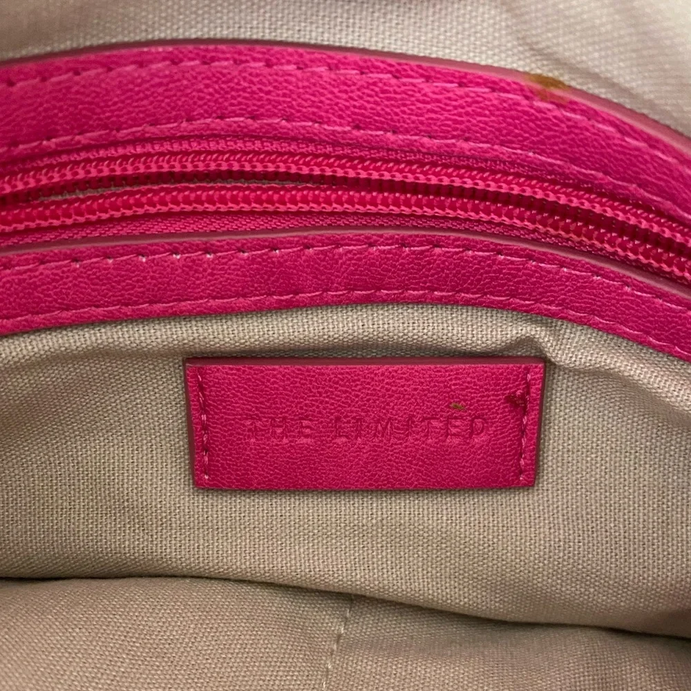 The Limited Reversible Pink & Tan Foldover Clutch Bag