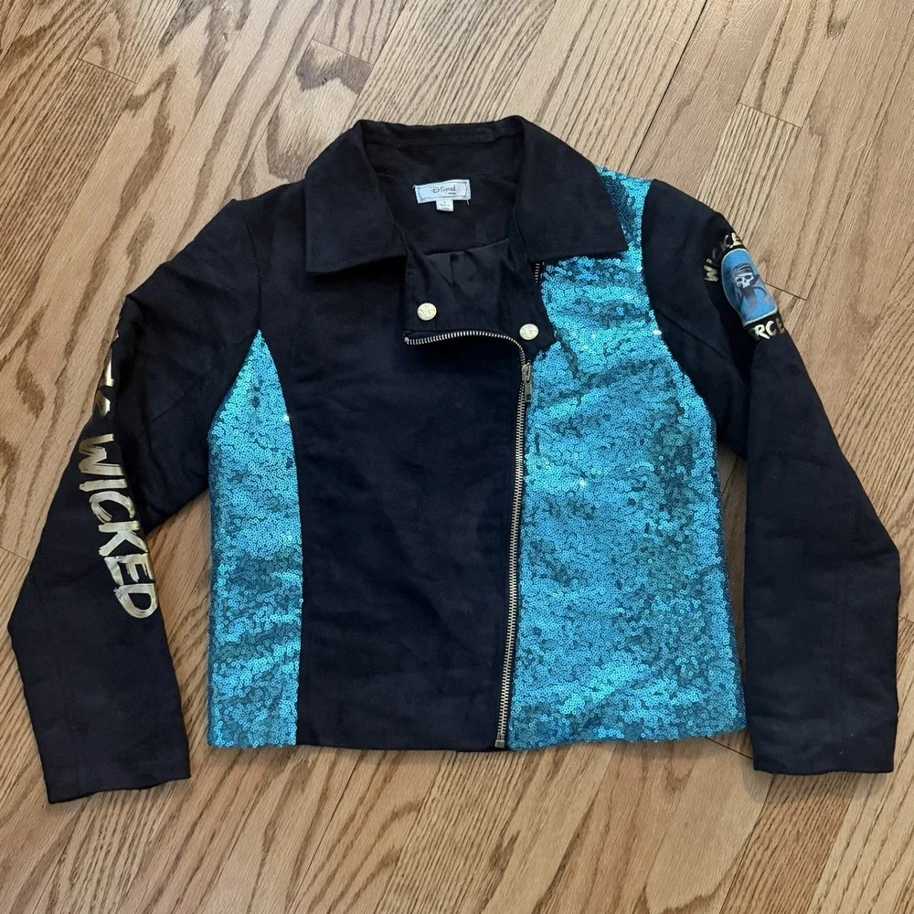 Disney Descendants Uma Moto Jacket Girls S Blue Sequin Wickedly Fierce