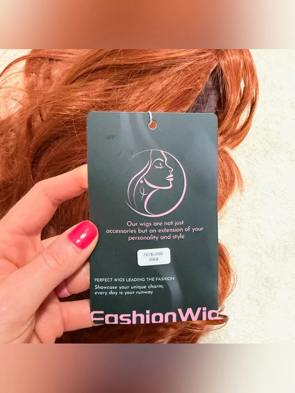 Red Long Women's Wig with bangs