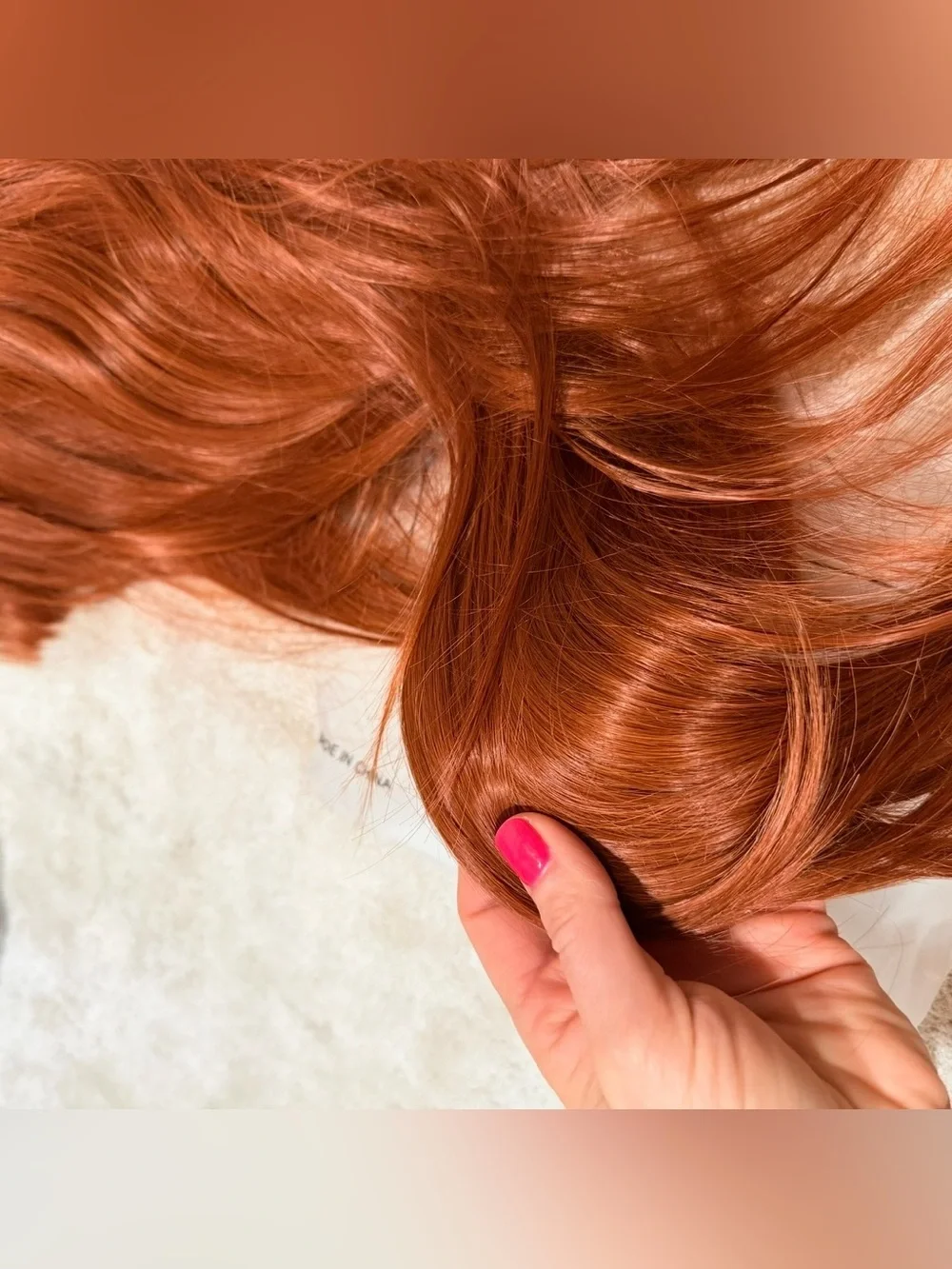 Red Long Women's Wig with bangs